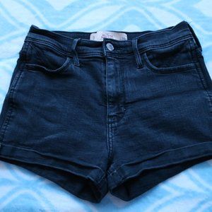 Black High rise short short